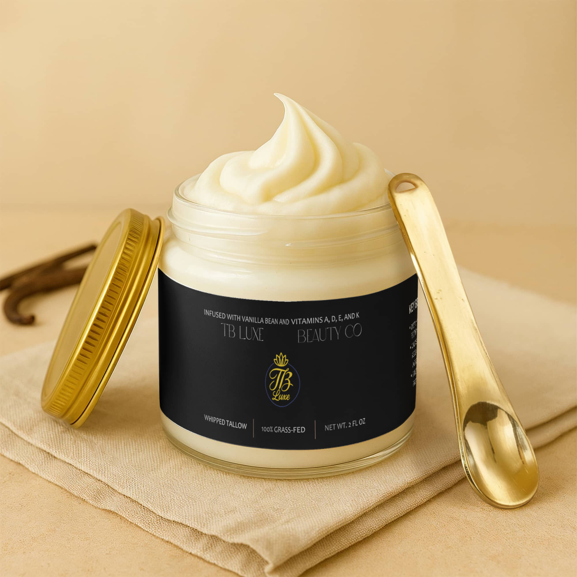 Whipped Grass-Fed Tallow Balm with Vanilla Bean